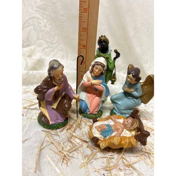 Vintage Nativity Set 5 Piece Figurine Christmas Religious Decoration Japan - Picture 6 of 6